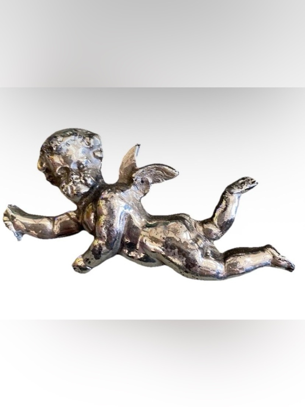 Vintage Zentall Cupid Pin Brooch Baby Cherub Silver Plate